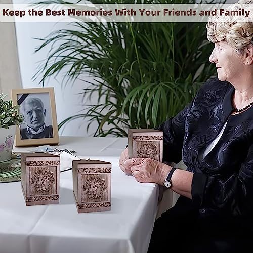 DGDCDV Small Keepsake Sharing Urn for Ashes-Wooden Mini Urn 20 Cubic Inches - size: Small - 1 Keepsake Urn