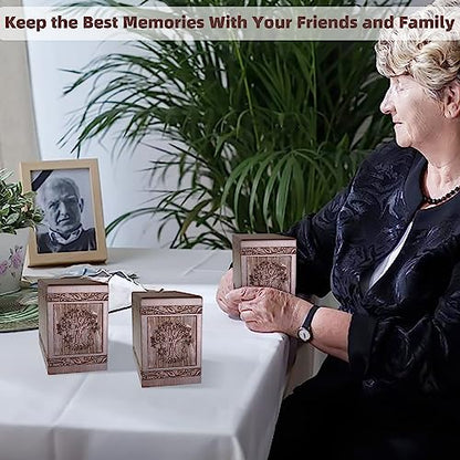 DGDCDV Small Keepsake Sharing Urn for Ashes-Wooden Mini Urn 20 Cubic Inches - size: Small - 1 Keepsake Urn