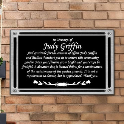 Personalized Memorial Plaque, Grave Marker, Remembrance Plaque, Outdoor, Indoor Memorial Plate Heavy Cast Aluminum - 6" x 8" - size: 6X8