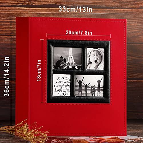 Ywlake Photo Album 4x6 500 Pockets Photos, Extra Large Capacity Family Wedding Picture Albums Holds 500 Horizontal and Vertical Photos Red - color: Red, size: 500 Pockets
