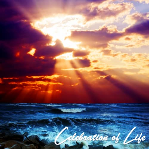 Funeral Guest Books Celebration Of Life: Ocean Sunset Memorial Funeral Guest Book