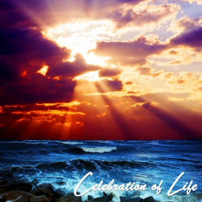Funeral Guest Books Celebration Of Life: Ocean Sunset Memorial Funeral Guest Book