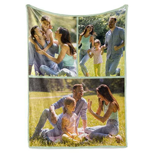 Ships Next Day, Custom Picture Blanket, USA Made (60x80 Sherpa) - color: 3pictures, size: 60"x80" Sherpa