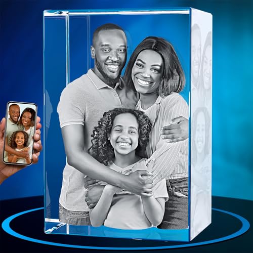 ArtPix 3D Crystal Photo, Personalized Gifts for Women, Wife, Mom, Her, Him, Men, Great Customized Gift With Your Own Photo - Anniversary, Wedding, Birthday - Custom Glass 3D Laser Etched Picture Frame - color: Portrait, size: Large
