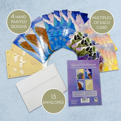 African American Expressions Boxed Sympathy Cards Assortment – Religious Greeting Cards with Envelopes – Christian Gift Set