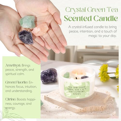 Self Care Get Well Soon Gift Baskets for Women, 8pcs Christian Birthday Gifts for Women Inspirational Christmas Ideas for Mom Her Friend, Care Package After Surgery Thinking of You Sympathy Box - color: Green