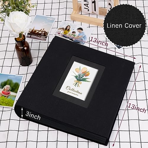 Linen Photo Album 4x6 Large Capacity 1000 Pockets Pictures Fabric Cover Books Albums Wedding School Family Anniversary Baby Memory Engagement Travel Albums(Black, 1000 Pockets) (Pack of 2) - color: Black, size: 1000 Pockets (Pack of 2)