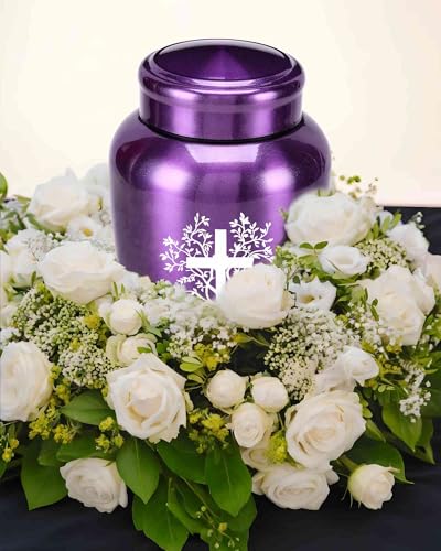 Cremation Urns for Human Ashes Adult - Female Man Women Male | Burial Funeral Keepsake Urn Large up to 180 lbs - color: Purple
