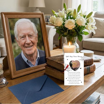 EYxsaxenk Loss of Father Sympathy Gift - Little Hug From Heaven Pocket Hug with Memorial Card Envelope Natural Stone Heart Memorial Gift for Loss of Dad Sympathy Bereavement Keepsake - color: Dad