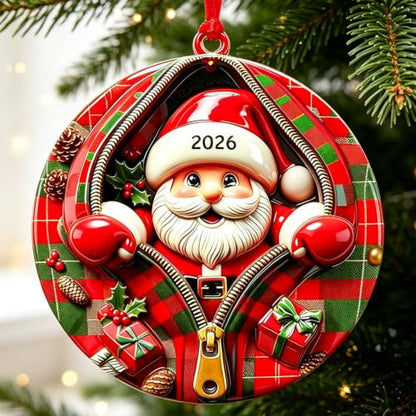Santa Ornaments for Christmas Tree, 2026 Christmas Ornaments,3D Santa Claus - color: Santa