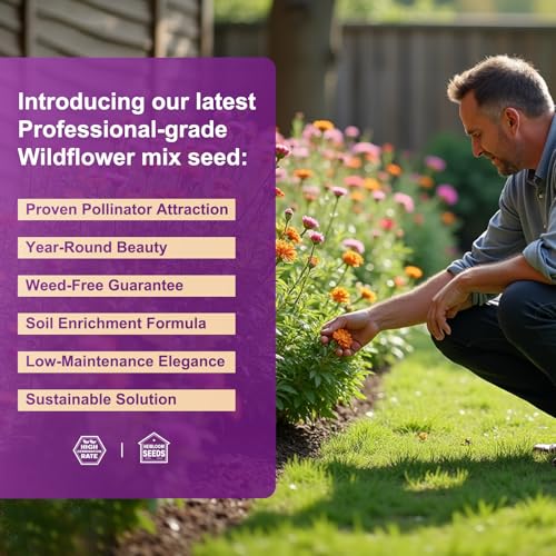 200,000+ Wildflower Seeds [4oz] 16 Variety Perennial Mix - Heirloom Seeds for Pollinator Gardens | Attracts Bees/Birds/Butterflies | High Germination Rate for Indoor & Outdoor - size: 16 Variety Perennial Mix