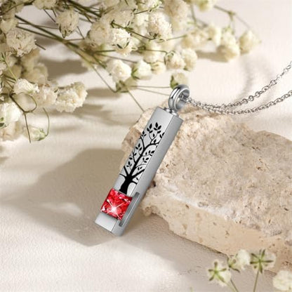 RIPFEVURN Small Mini Sharing Urns for Human Ashes Keepsake Adult Female Male Tree of Life Cremation Jewelry Urn Necklaces for Ashes for Women Men Set of 6(Red)