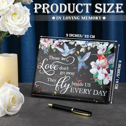 Yingzhao Memorial Funeral Guest Book with Pen 144 Pages Cardinal Funeral Guest Sign in Book for Memorial Service Celebration of Life Party Supplies in Loving Memory(Hummingbird) - style: Hummingbird