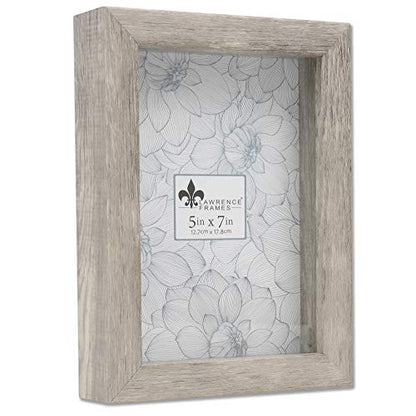 Lawrence Frames Shadow Box Frame, 5x7, Natural Gray - color: Natural Gray, size: 5 x 7 inches