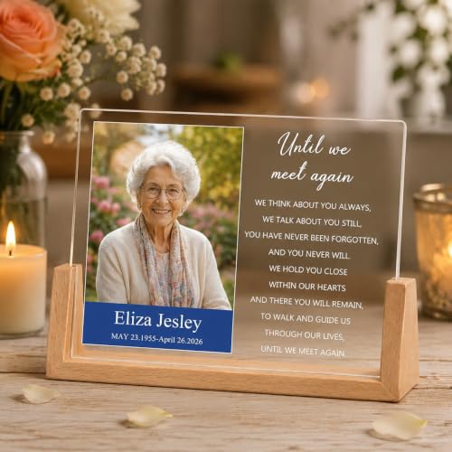 Personalized LED Picture Frame Memorial Gifts for Loss of Loved One, Sympathy for Dad Mom Husband Sister Friend, Funeral Mourning Ideas with Custom Photo Memory (Square Style) - color: Square Style