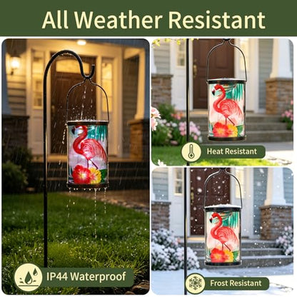 MUMTOP Flamingo Solar Lantern Outdoor Waterproof Hanging Garden Light - color: Pink