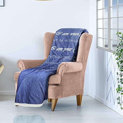 "Compassion Sympathy Blanket - Double Layer 65x50 Throw Blankets | Bed - Healing Gifts for Women , Scripture Blue , super soft, plush, and warm blanket - color: Blue Indigo, size: Isaiah 41:10
