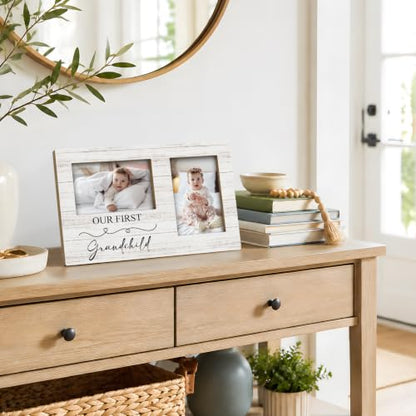 First Grandchild Double Picture Frame 4x6, Baby Two Photo Frame - color: color-2