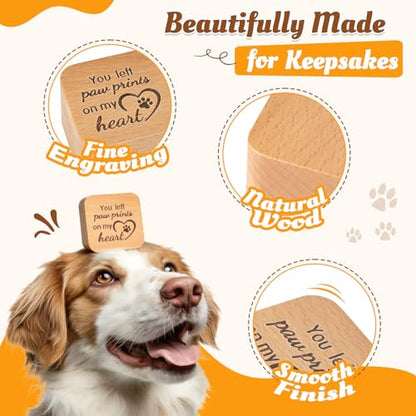 Pet Fur Keepsake Box, Square Wooden Memorial Box for Dog and Cat Hair - color: Square