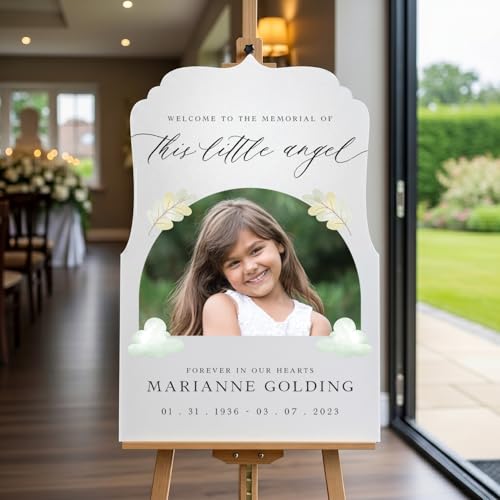 Personalized Memorial Welcome Sign With Photo - Custom Forever In Our Hearts Funeral Welcome Sign - Customized Sign Perfect For Celebrating The Life Of Your Late Loved One - color: Sign 6