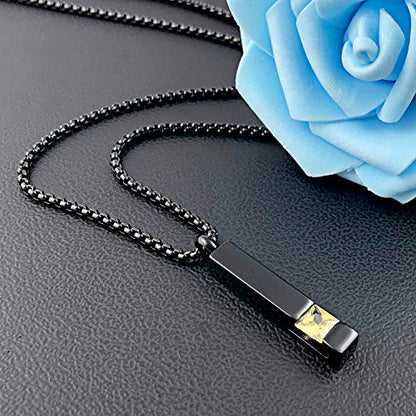 YOUFENG Urn Necklaces for Ashes Birthstone Cube Urns for Human Ashes Memorial Cremation Urn Locket Keepsake Ashes Jewelry - style: November