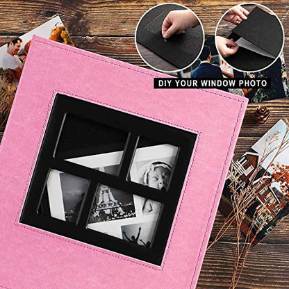 Ywlake Photo Album 4x6 500 Pockets Photos, Extra Large Capacity Family Wedding Picture Albums Holds 500 Horizontal and Vertical Photos Pink - color: Pink, size: 500 Pockets