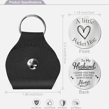 CINDYHE Pocket Hug Token keychain for Men Women Him Her(Husband) - color: Husband