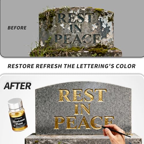 Headstone Paint Professional Acrylic Ink Monument Letter Inscription Restoration Paint Gravestone Lettering/Tombstone Inscriptions on Granite & Marble (Green&Blue&Red&Yellow&Pink) - color: Blue-Green-Red-Yellow-Pink