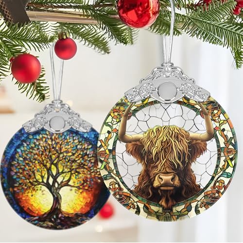 Stained Glass Ornaments, 2026 Christmas Ornament, Christmas Tree Ornament, Heirloom Keepsake, Gift Exchange, Gift Idea - Cow - color: Cow