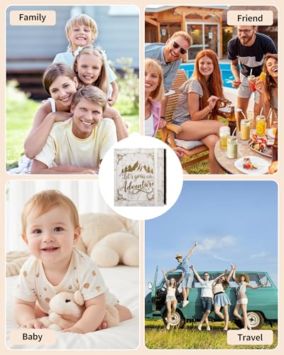 Leather Photo Album 4x6 200 Photos,Slip-in Photo Album Book with 50 Sheets, Travel Souvenir Diary Photo Book for Family Wedding Baby and Holiday Pictures - color: Marble white