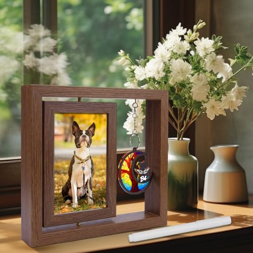 Dog Memorial Picture Frame, 4x6 Wooden Frame, Pet Loss Gift - color: Life Tree