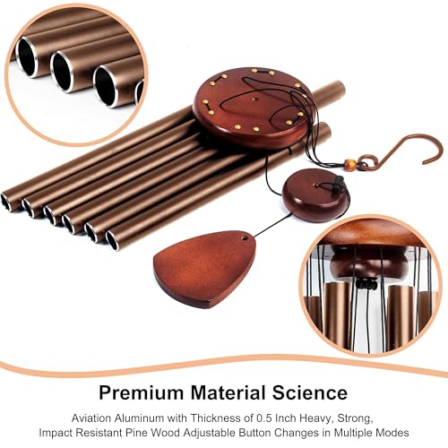 Bursvik 37" Aluminum Wind Chimes for Outside (2 Pack Coffe) - color: Coffee, size: Classic 2 Pack 37"