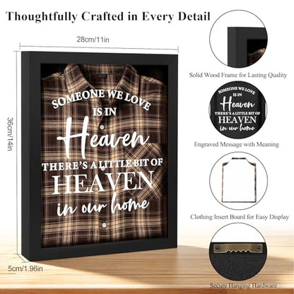 Sympathy Gifts for Loss of Loved One, Clothing Memorial Shadow Box Frame - color: Black