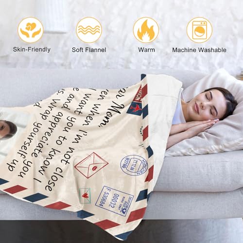 Ship Next Day,Custom Blankets with Picture,Personalized Photo Blankets with Name,Gifts for Mom Dad,I Love You Gifts for Her Him,Customized Birthday Gifts for Momther Father from Daughter Son - color: Blanket 05 - Love