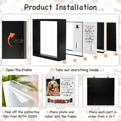 PUREFLY Dog Memorial Gifts for Loss of Dog, Loss of Dog Sympathy Gift Pet Loss Sympathy Frame Box with Collar Holder, Pet Cat Remembrance Bereavement Gift - color: Pet Box 01