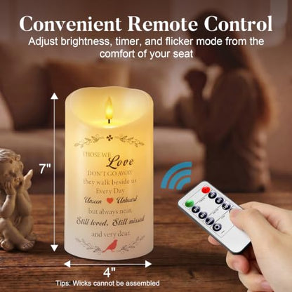 Homemory 4x7 Flameless Memorial Candle Sympathy Gifts for Loss of Loved One - color: Those We Love Don’t Go Away