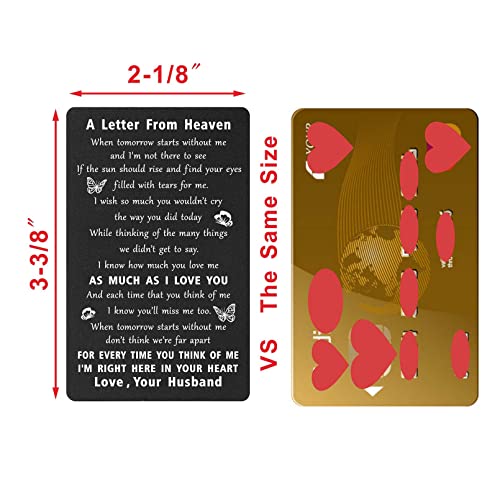 ENGZHI Loss of Husband Sympathy Gift - A Letter From Heaven Wallet Card - style: Memorial Husband