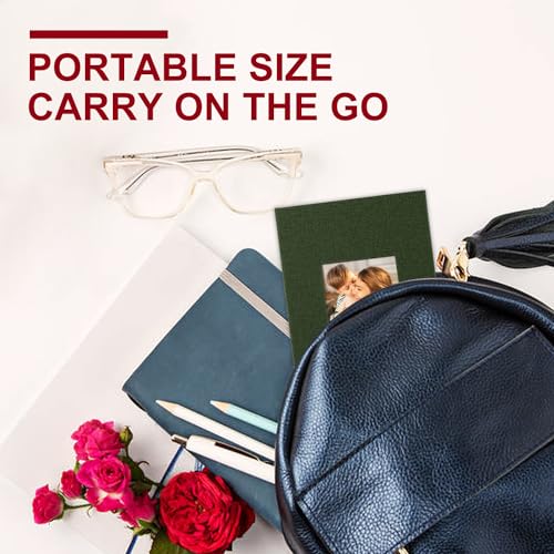 Ywlake Photo Album 4x6 50 Pockets 2 Packs, Small Mini Capacity Linen Photo Album Bulk Sets, Each Pack Holds 50 Top Loader Vertical Only Picture for Kids Boy Girls Green - color: Green, size: 50 Pockets/2PK