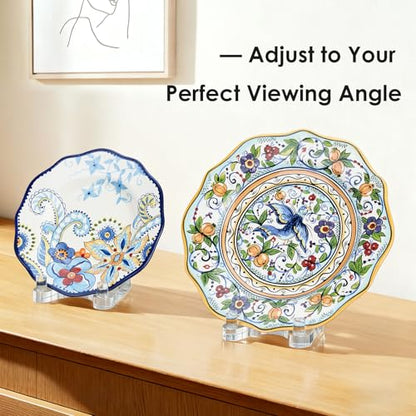 2 Pack Acrylic Easel Display，Plate Stands for Display，Adjustable Clear Display Holder for 8" to 12" Platter, Book, Card, Frame, Picture, Artwork, Plaque - size: Large - 2pack（8“-12”）