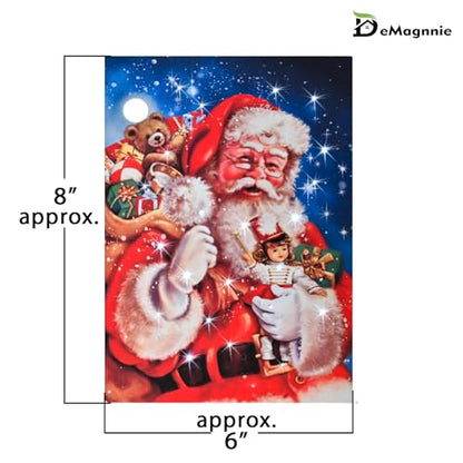DEMAGNNIE Lighted Canvas Art 6H Timer 8x6 Santa Tabletop Wall Dual Use - color: Santa Christmas Gifts, size: 8"L x 6"W
