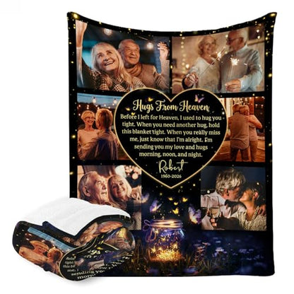 Customized Memorial Blankets with Photos for Loss of Mother Dad Grandma Grandpa Made in USA - color: New Design 19