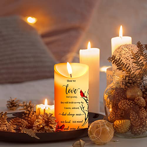 Gerrii Flameless Cardinal Memorial Sympathy Candle LED Battery,Simple Style - style: Simple Style