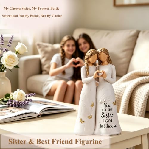 NAN ZAI NAN FANG Birthday Gifts for Women, Sisters Gifts from Sister | 5.5" Hand-Painted Sister Figurine to Best Friend Sisters Gifts for Women for Christmas & Birthday - style: Sisterhood