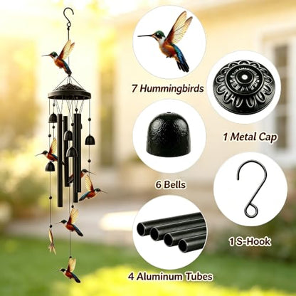 Wind Chimes for Outside, Hummingbird Garden Windchimes Memorial Windchimes - color: Hummingbird Wind Chimes