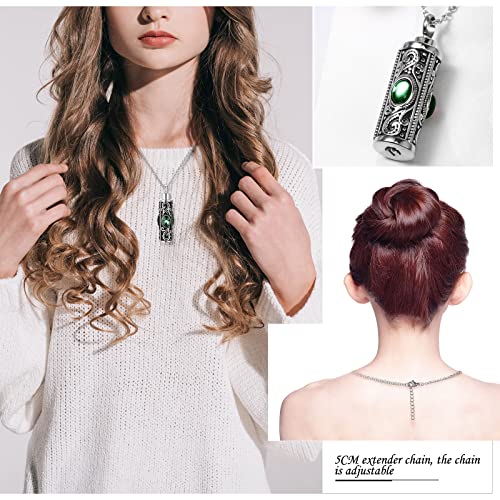 Fumete 5 Pcs Urn Necklaces for Ashes Cremation Jewelry - color: Green