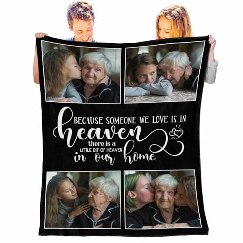 Custom Memorial Blanket with Pictures Words, Personalized Customized Picture Blankets for Girlfriend Couples Husband Wife - color: Color 19