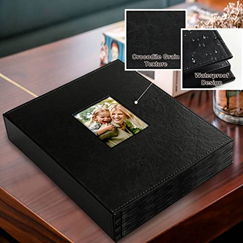 Ywlake Photo Album 4x6 400 Pockets, Leather Photo Albums Holds 400 Vertical Pictures Only Black - color: Black, size: 400 Pockets