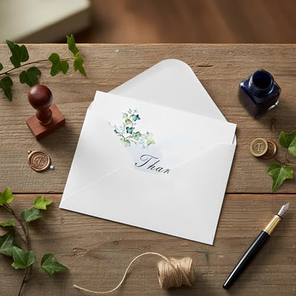 Funeral Thank You Cards with Envelopes & Stickers, 40 Pack 4x6 Inch Folded Bereavement Sympathy Thank You Cards with Message Inside, 5 Watercolor Designs for Memorial Service, Family, Friends & Loved Ones (Watercolor A)