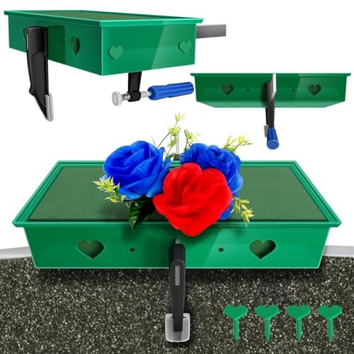 DIY Headstone Flower Saddle - Fit 3"-12" Adjustable Cemetery Tombstone Floral Holder with Foam Cemetery Tombstone Saddles for Graves Blankets for Easter Memorial Day Gravestone Decoratio Arrangements