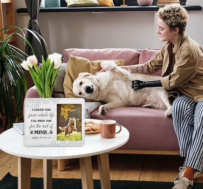 Dog Memorial Picture Frame - In Loving Memory Wood Photo Frame, Sympathy & Bereavement Gifts for Loss of Dog - I Loved You Your Whole Life Frame - Pet Remembrance Gift - style: Dog Memorial 8